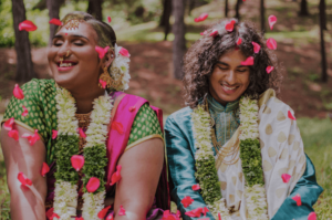 lgbtq teens celebrating a traditional Indian ceremony and feeling accepted and loved thanks to also attending lgbtqia+ affirming therapy
