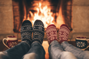 two peoples socks by the fireplace after they had marriage counseling in Simi Valley, ca
